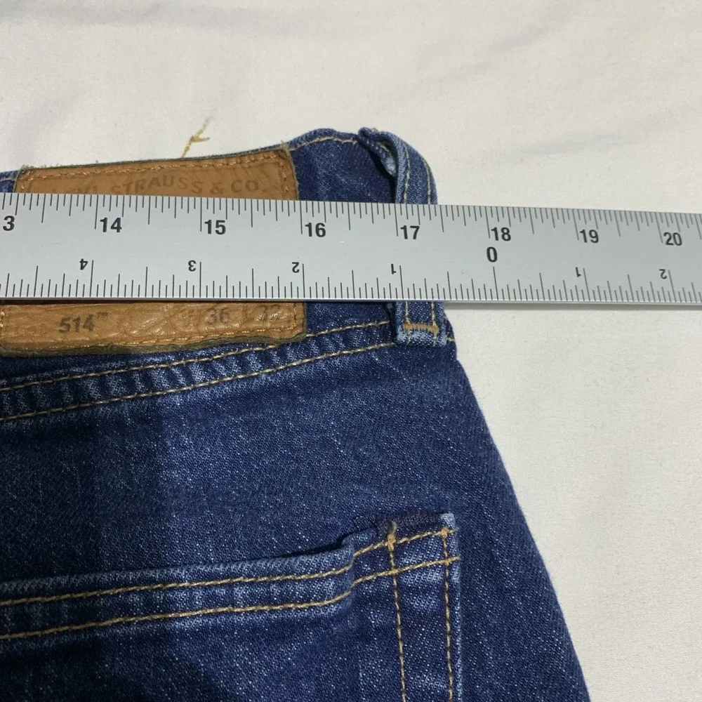 Levi's 514 Jeans Regular Fit Straight Leg Stretch Blue Dark Wash Denim‎ 36x32